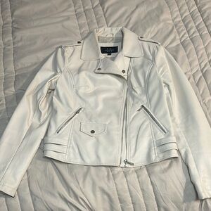 Women's White Leather Jacket